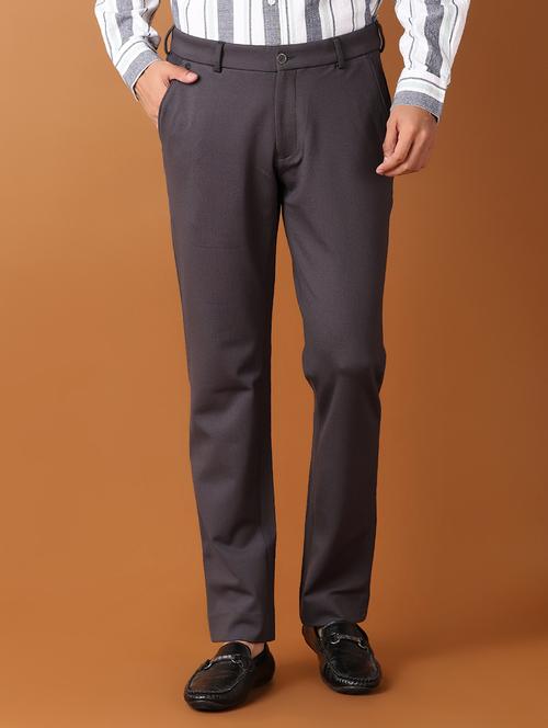 men solid flat front slim fit trouser - 21495432 - Very Small Image - 1