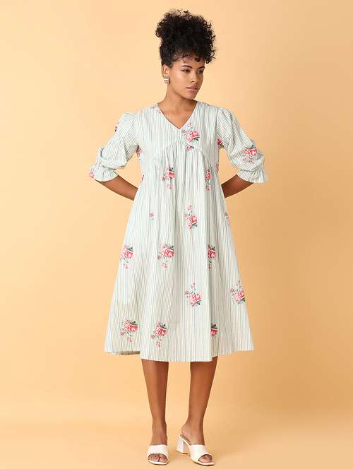 white printed a-line kurta - 21503229 - Very Small Image - 1