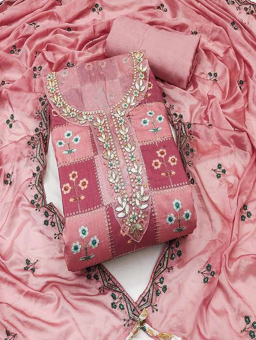 women pink salwar suit unstitched suit - 21507258 - Very Small Image - 1