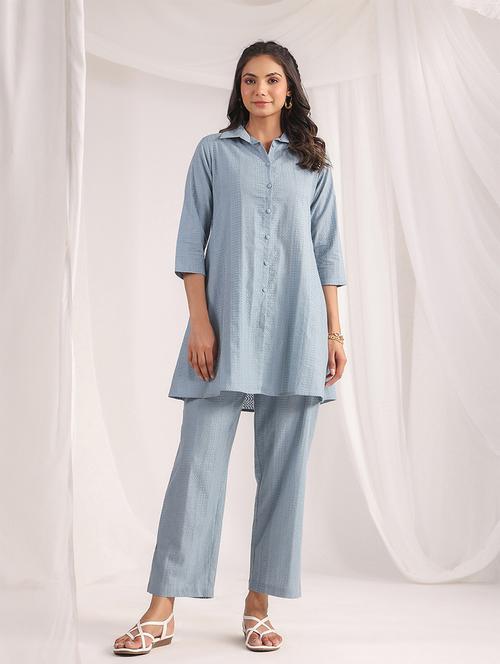 women light blue self-designed co-ord set - 21515258 - Very Small Image - 1