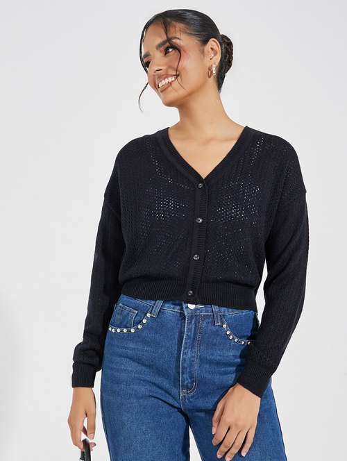 women long sleeve self-designed cardigan - 21518899 - Very Small Image - 1