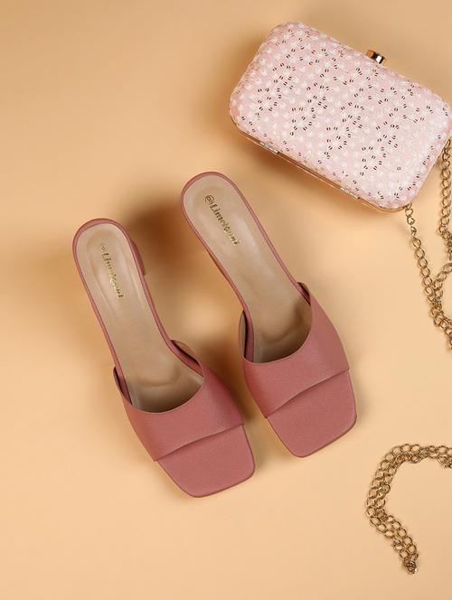 women mauve textured block heel sandals - 21519438 - Very Small Image - 1