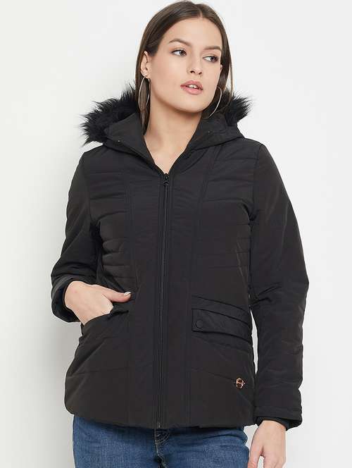 women solid long sleeves quilted jacket - 21523579 - Very Small Image - 1