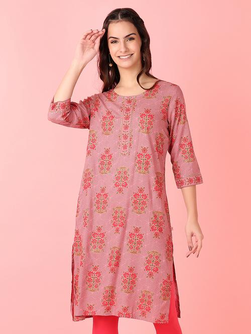 women three quarter sleeve straight kurta - 21528148 - Very Small Image - 1