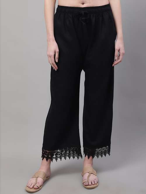 women full length solid palazzo - 21531858 - Very Small Image - 1