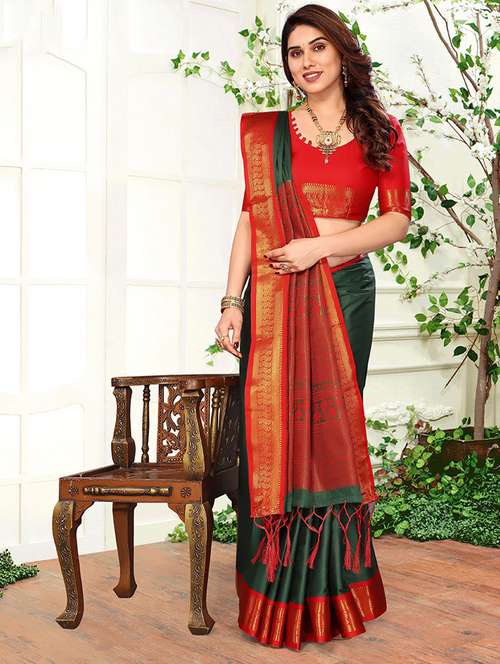 women self design kanjivaram saree - 21549598 - Very Small Image - 1