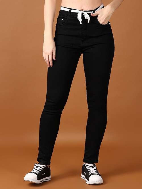 women solid high rise slim fit jean - 21559023 - Very Small Image - 1