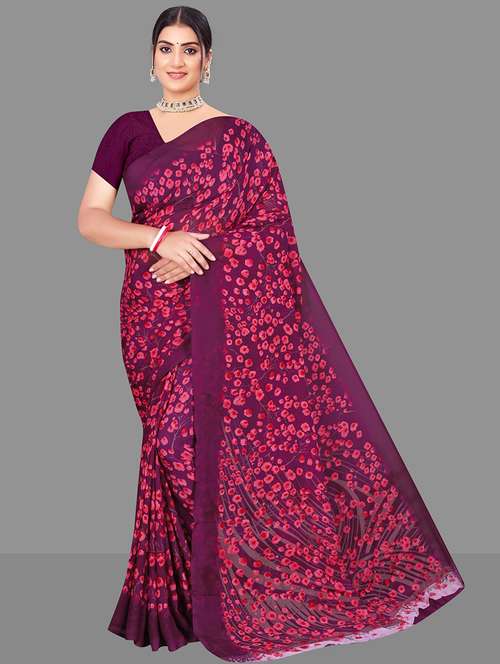 women floral printed saree - 21567558 - Very Small Image - 1