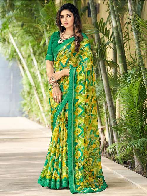 women geometric printed saree - 21567650 - Very Small Image - 1