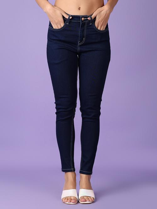 women blue skinny fit plain jean - 21569738 - Very Small Image - 1