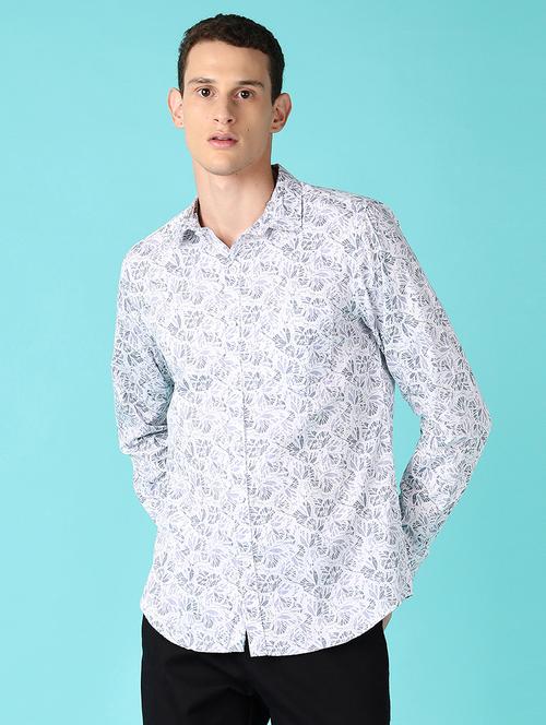 men printed collared long sleeves casual shirt - 21572223 - Very Small Image - 1