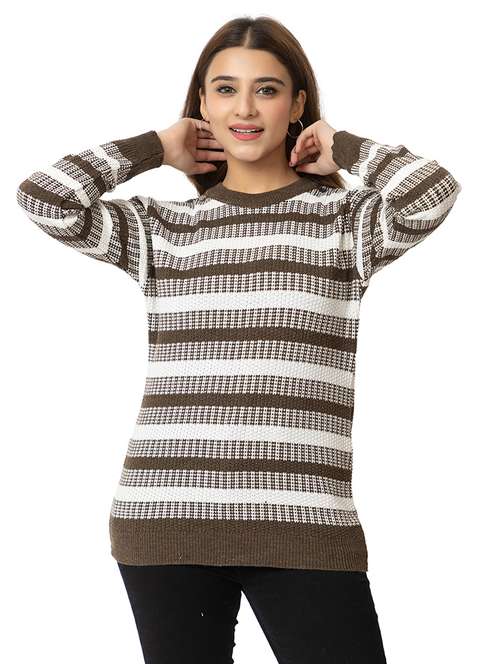women striped long sleeves pullover - 21574028 - Very Small Image - 1