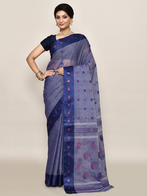 women polka dot handloom saree - 21583391 - Very Small Image - 1