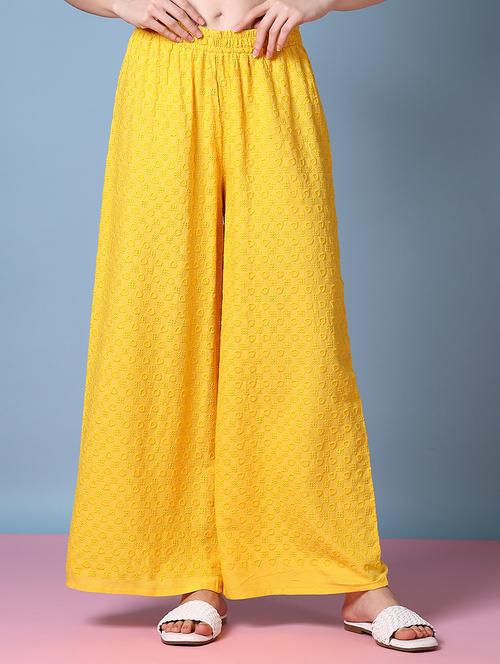 women white embroidered palazzos - 21593571 - Very Small Image - 1