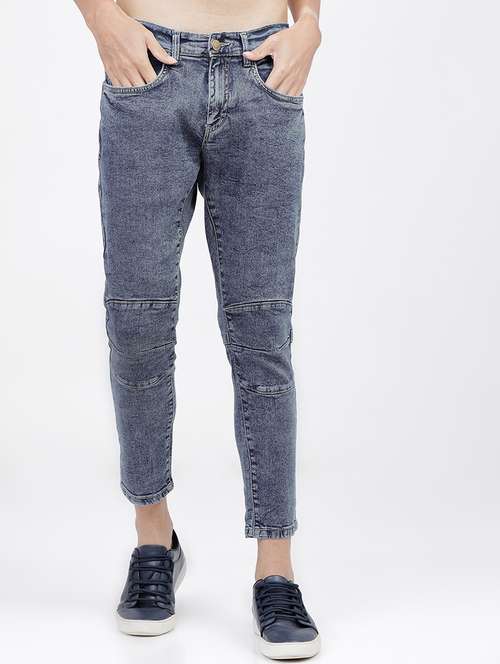 men plain slim fit mid rise jeans - 21596259 - Very Small Image - 1