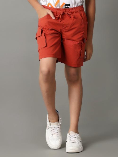 boys solid cotton cargo shorts - 21607393 - Very Small Image - 1
