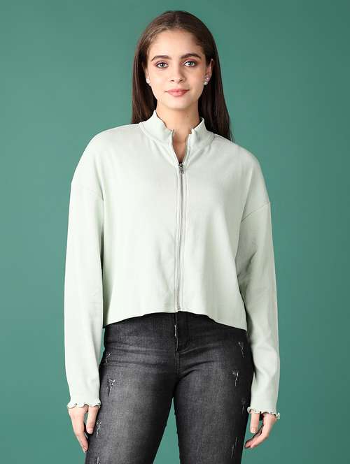 women sea green solid long sleeve t-shirt - 21612912 - Very Small Image - 1