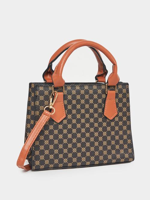 women brown geometric handbag - 21618114 - Very Small Image - 1