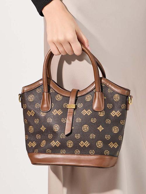 women brown textuered handbag - 21618118 - Very Small Image - 1
