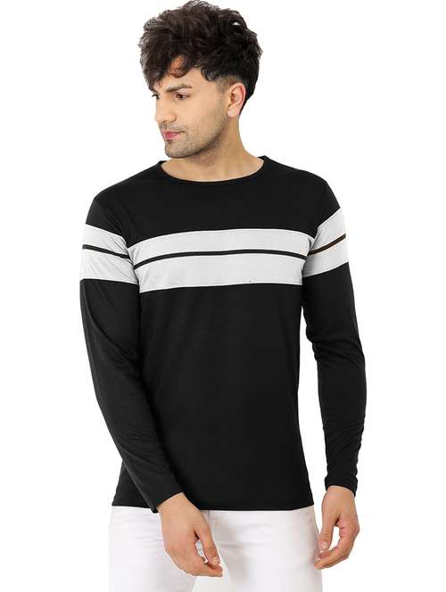 men round neck striped t-shirt - 21621782 - Very Small Image - 1