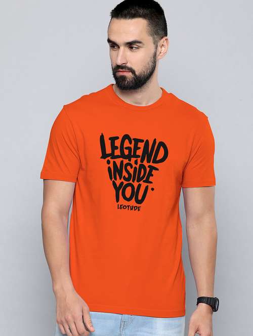 men round neck front printed t-shirt - 21621805 - Very Small Image - 1