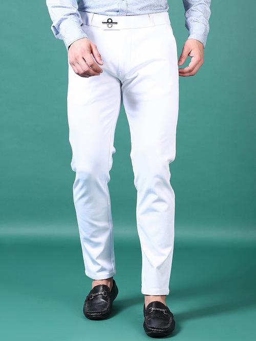 men solid flat front casual trouser - 21628658 - Very Small Image - 1