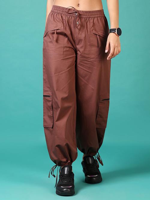 women brown solid cargo - 21641367 - Very Small Image - 1