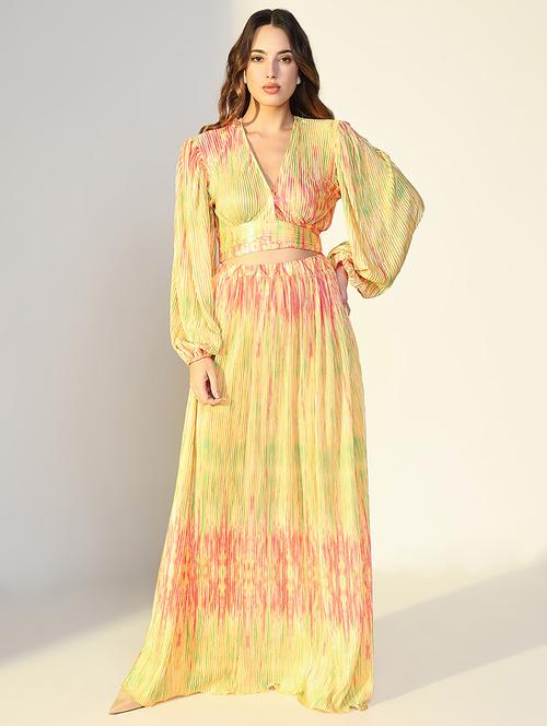 women printed top and skirt co-ord set - 21643270 - Very Small Image - 1
