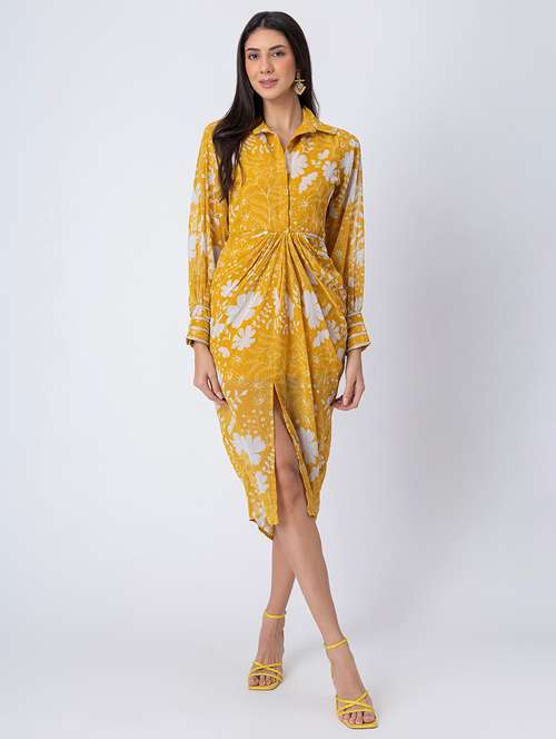 women long sleeves floral printed sheath dress - 21645462 - Very Small Image - 1