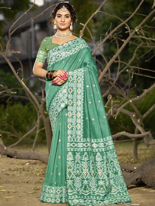 women self design tussar saree with blouse - 21671071 - Very Small Image - 1