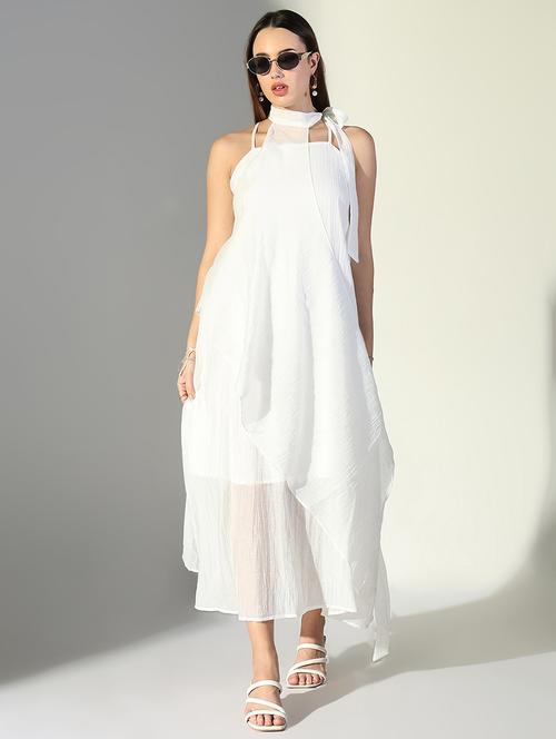 women solid shoulder strap layered dress - 21682056 - Very Small Image - 1