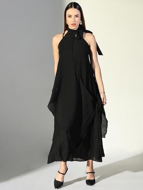 women solid shoulder strap layered dress - 21682058 - Very Small Image - 1