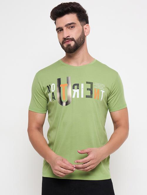 men round chest front print t-shirt - 21686484 - Very Small Image - 1