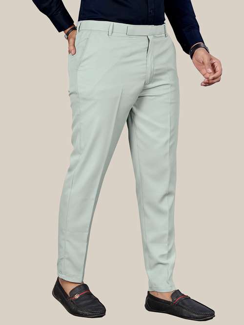 men solid flat front formal trouser - 21686841 - Very Small Image - 1