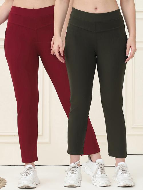 women pack of 2 solid jegging - 21690706 - Very Small Image - 1