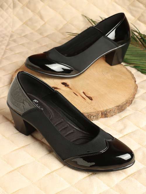 black satin slip on pumps - 21717702 - Very Small Image - 1
