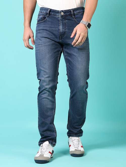 men washed mid rise jeans - 21718038 - Very Small Image - 1