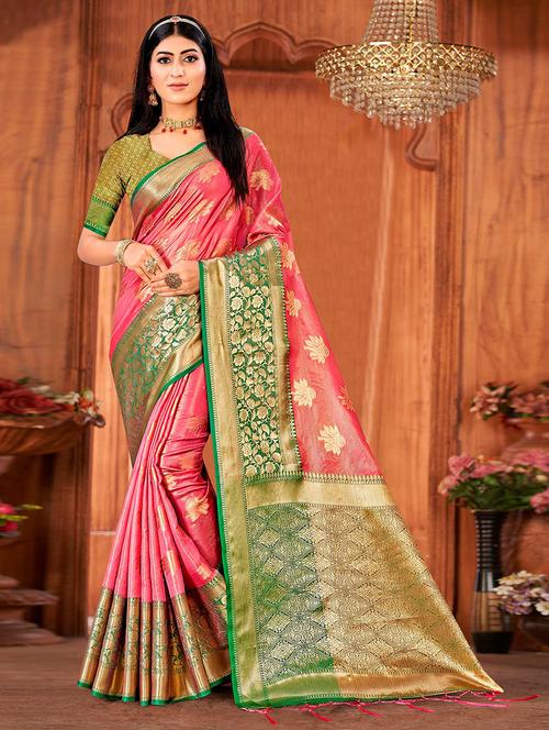 women self design banarasi saree with blouse - 21722140 - Very Small Image - 1