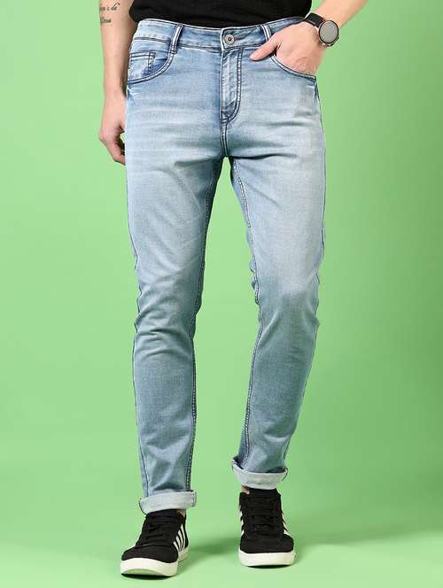men washed mid rise jeans - 21731498 - Very Small Image - 1