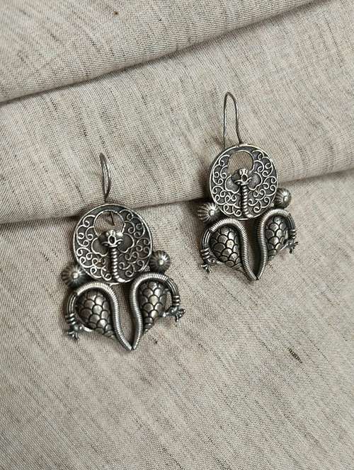 women silver brass drop earrings - 21743773 - Very Small Image - 1