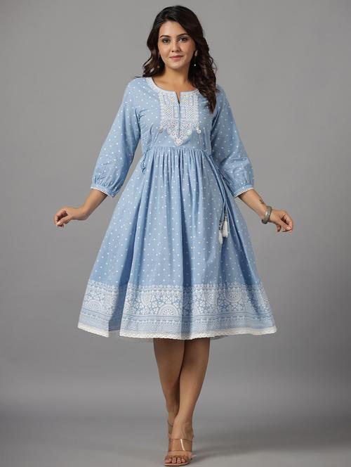 women printed fit & flare dress - 21747750 - Very Small Image - 1