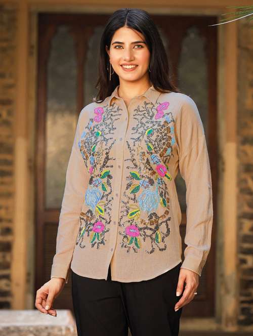 women embroidered long sleeve shirt - 21747812 - Very Small Image - 1
