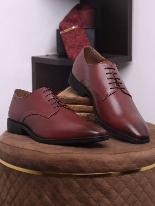 men solid lace-up derbies - 21748070 - Very Small Image - 1