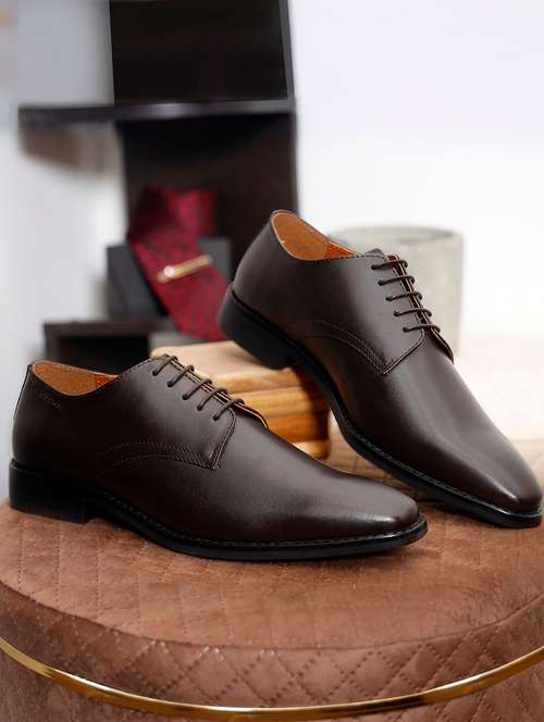men solid lace-up derbies - 21748092 - Very Small Image - 1