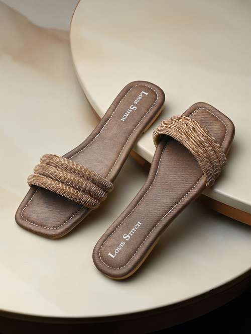 women brown slip on sandal - 21748355 - Very Small Image - 1