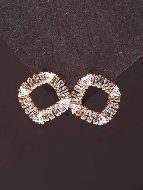 women stone studded stud earrings - 21750836 - Very Small Image - 1
