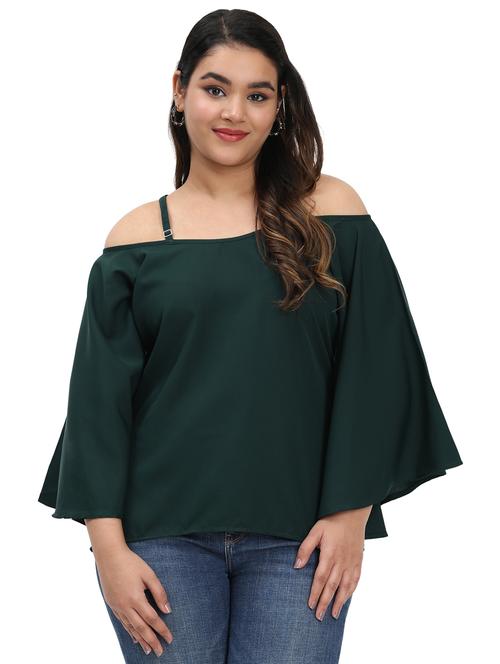 women plus size solid bell sleeves top - 21794585 - Very Small Image - 1