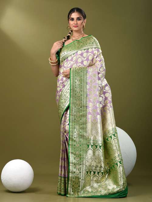 women self design banarasi saree with blouse - 21839735 - Very Small Image - 1