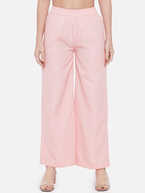 women solid high rise straight palazzo - 21840856 - Very Small Image - 1