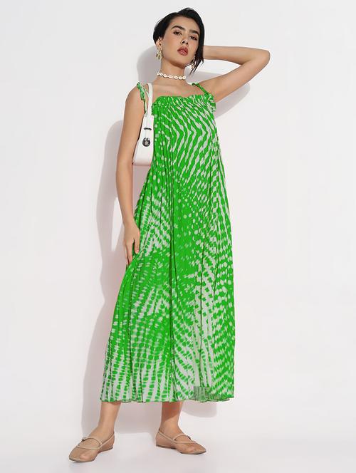 women printed shoulder strap fit & flared dress - 21841488 - Very Small Image - 1